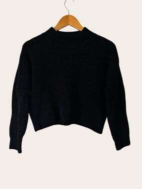 NOBO Black Mock-Neck Ribbed Sweater